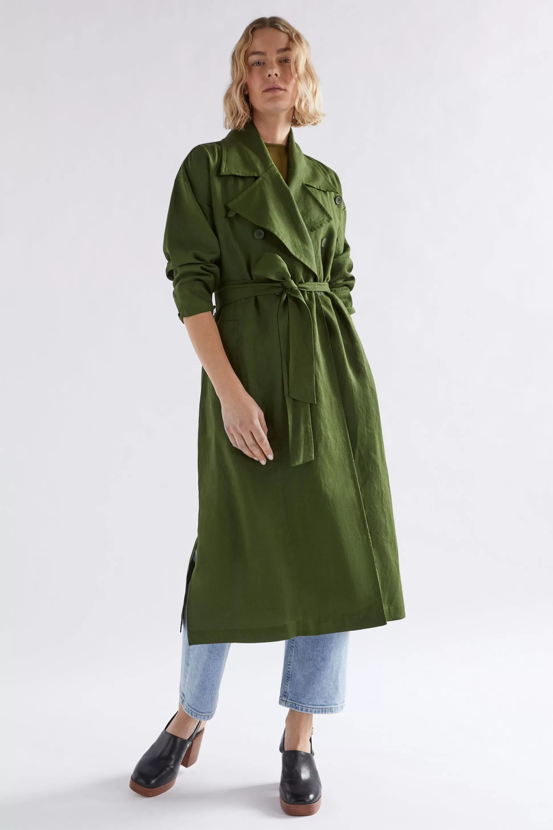 ELK Anneli Linen Trench Coat-Women Jackets