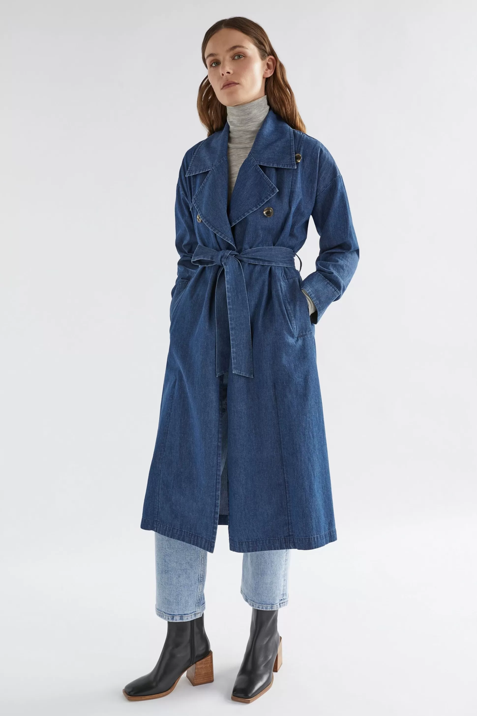 ELK Denim Trench Coat-Women Jackets