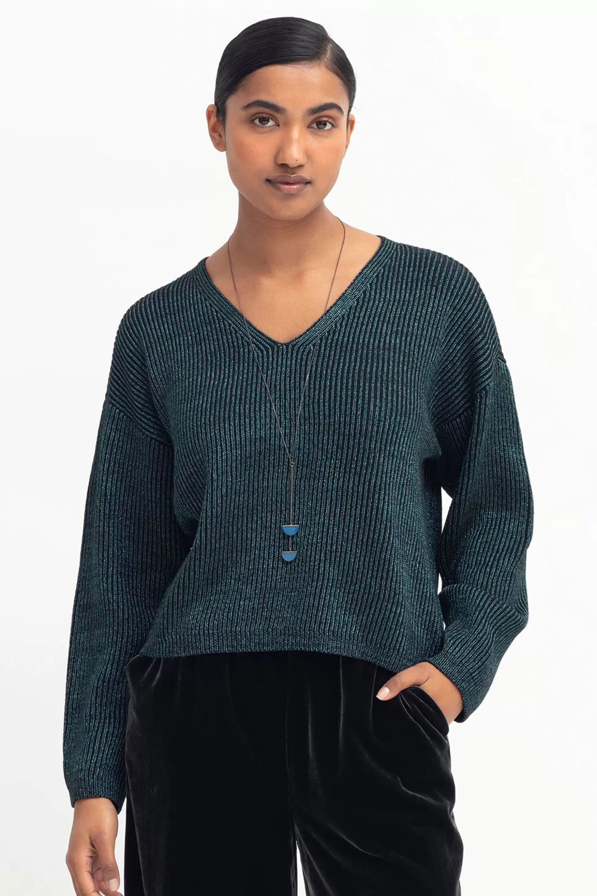 ELK Glittra Metallic Sweater-Women Knitwear