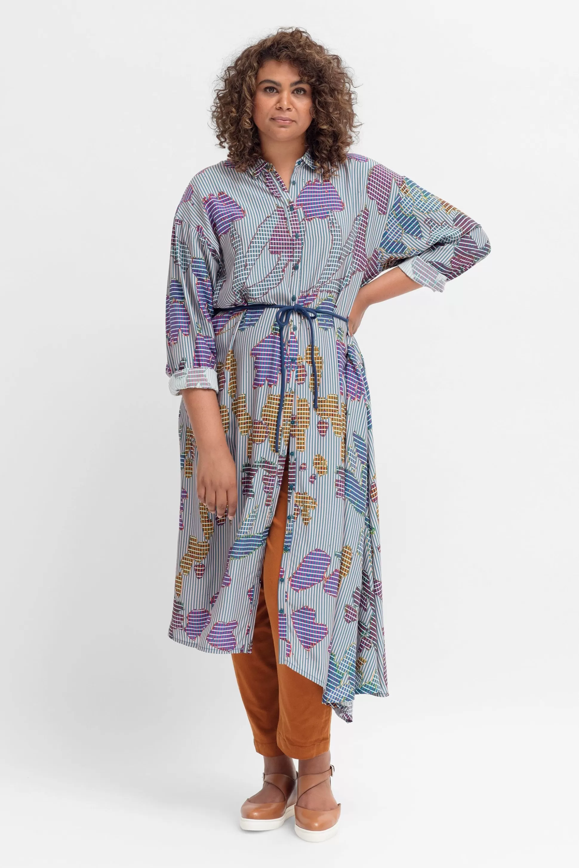 ELK Sketsen Shirt Dress-Women Dresses