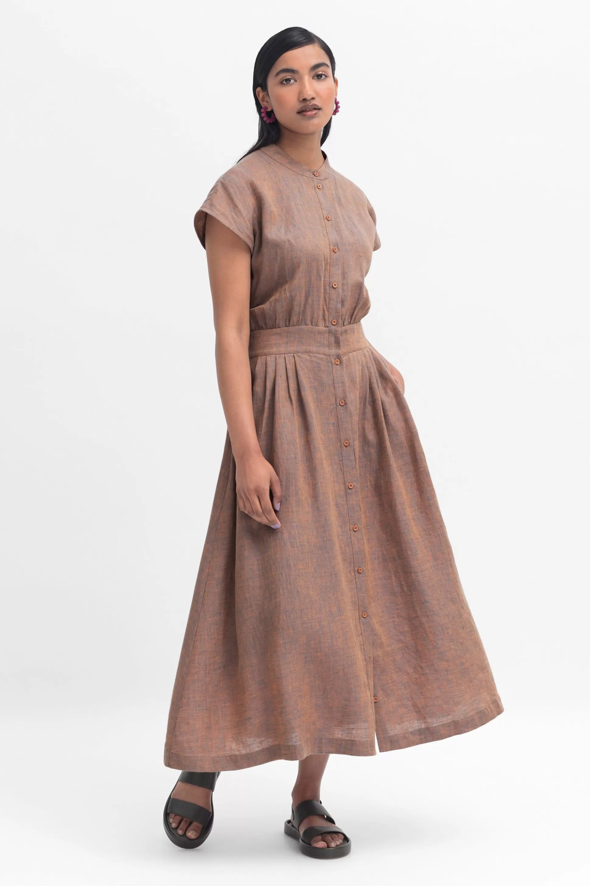 ELK Vlek Linen Dress-Women Dresses